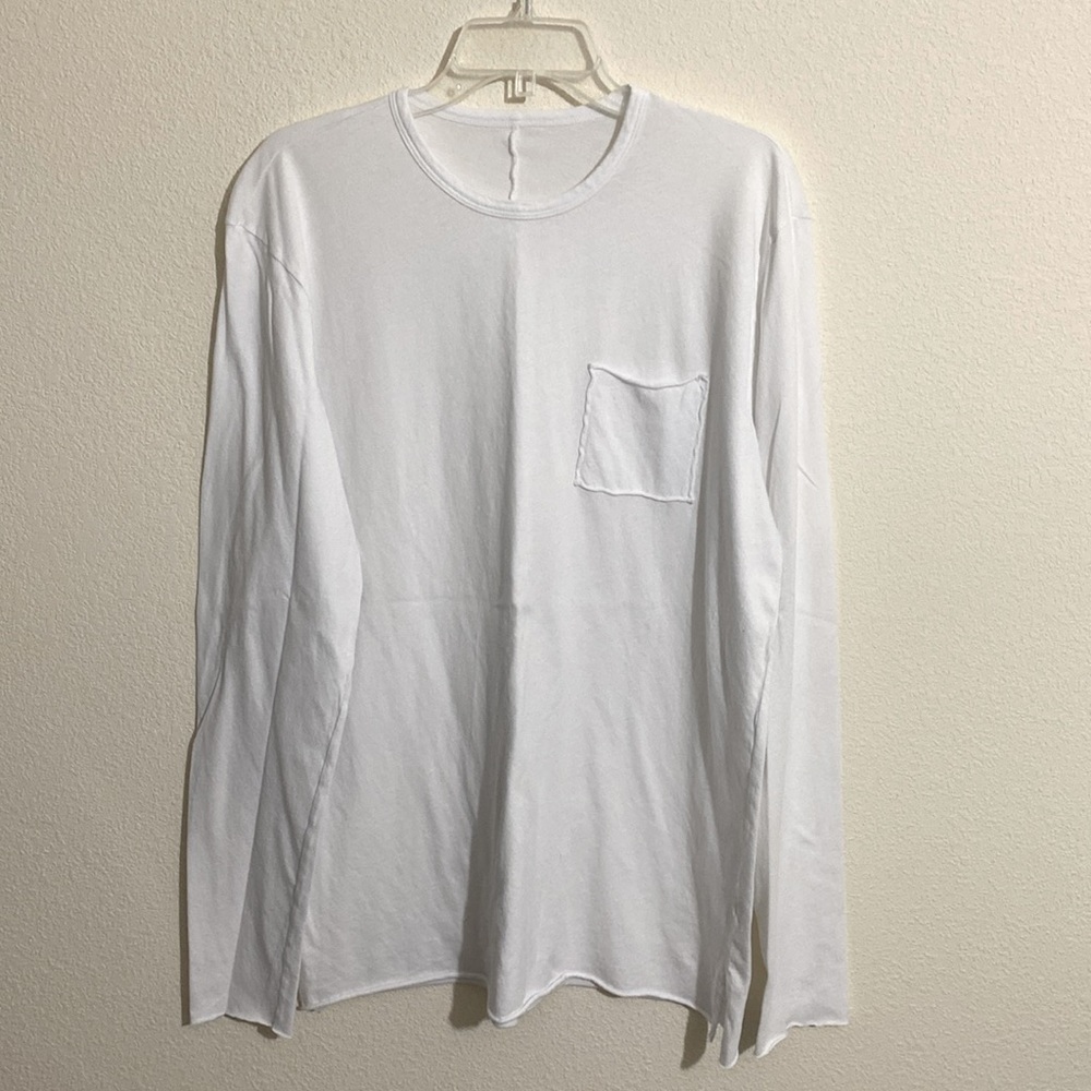 NWOT COTTON CITIZEN Long Sleeve Crewneck T-Shirt w Pocket Women's Size XL